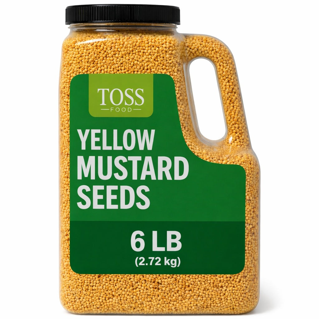 Culinary Whole Yellow Mustard Seed, 6 LB - 96 Ounce Container of Yellow Mustard Seeds, Perfect for Pickling, Rubs and Cooking, Sourced from India Certified Kosher