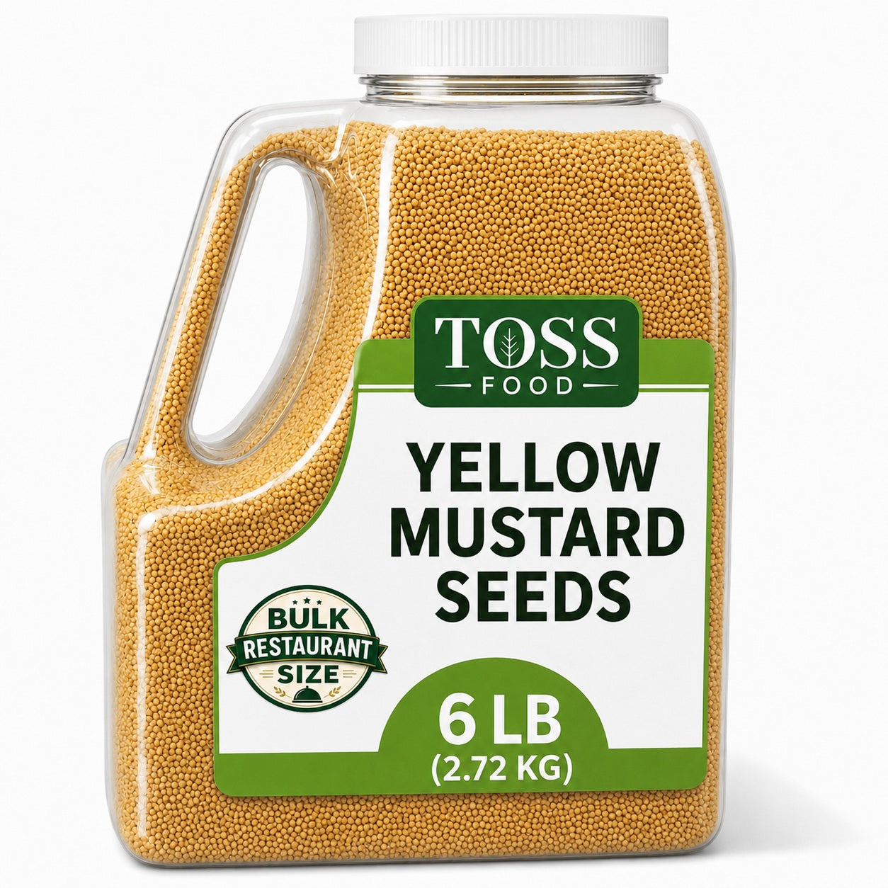 Culinary Whole Yellow Mustard Seed, 6 LB - 96 Ounce Container of Yellow Mustard Seeds, Perfect for Pickling, Rubs and Cooking, Sourced from India Certified Kosher