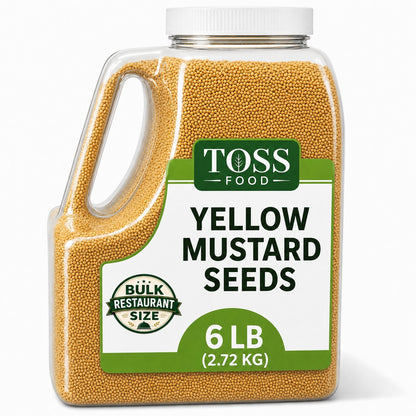Culinary Whole Yellow Mustard Seed, 6 LB - 96 Ounce Container of Yellow Mustard Seeds, Perfect for Pickling, Rubs and Cooking, Sourced from India Certified Kosher