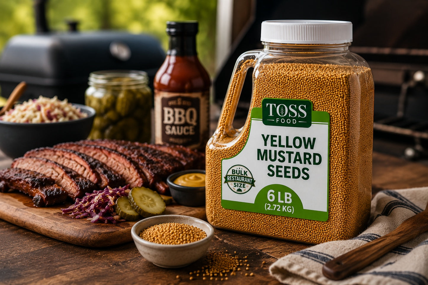 Culinary Whole Yellow Mustard Seed, 6 LB - 96 Ounce Container of Yellow Mustard Seeds, Perfect for Pickling, Rubs and Cooking, Sourced from India Certified Kosher