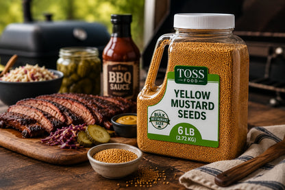 Culinary Whole Yellow Mustard Seed, 6 LB - 96 Ounce Container of Yellow Mustard Seeds, Perfect for Pickling, Rubs and Cooking, Sourced from India Certified Kosher