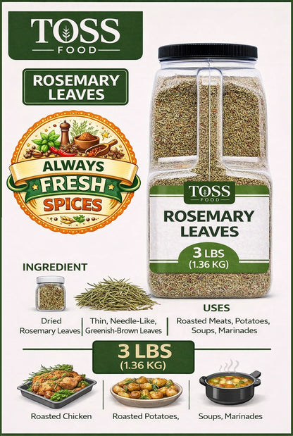 TOSS Dried Rosemary Leaves, 3 LB
