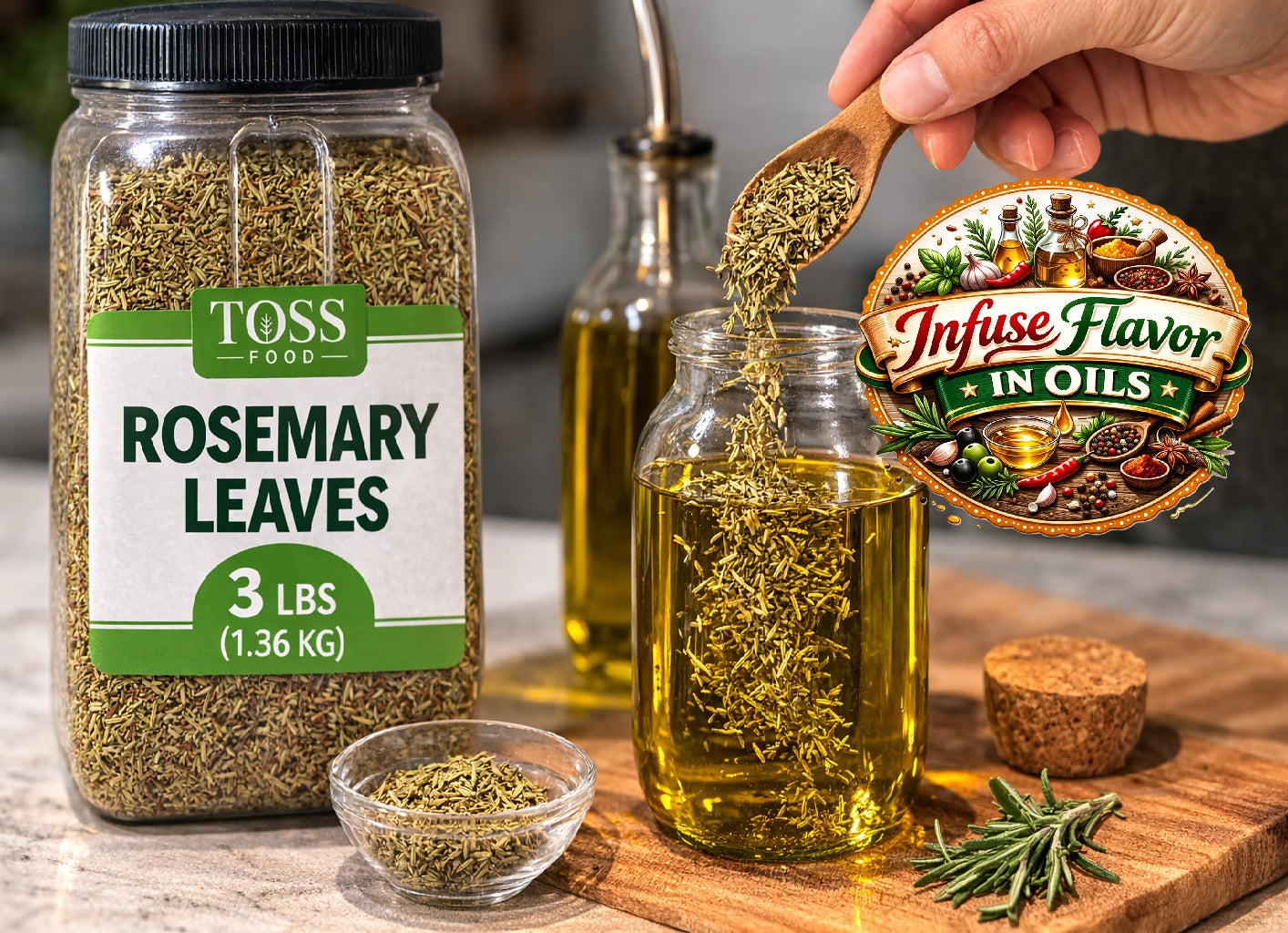 TOSS Dried Rosemary Leaves, 3 LB