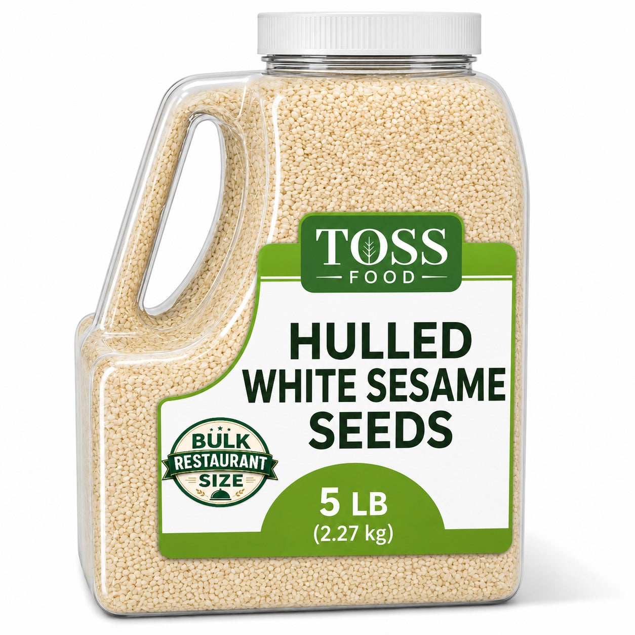 TOSS Hulled White Sesame Seeds, 5 LB