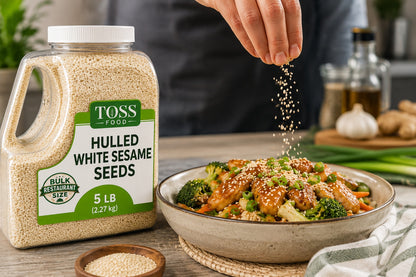 TOSS Hulled White Sesame Seeds, 5 LB