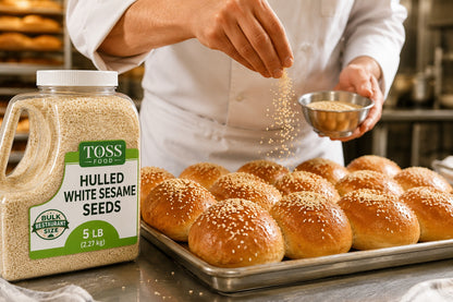 TOSS Hulled White Sesame Seeds, 5 LB