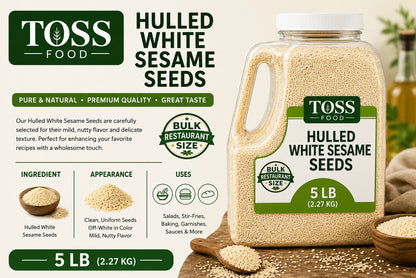 TOSS Hulled White Sesame Seeds, 5 LB