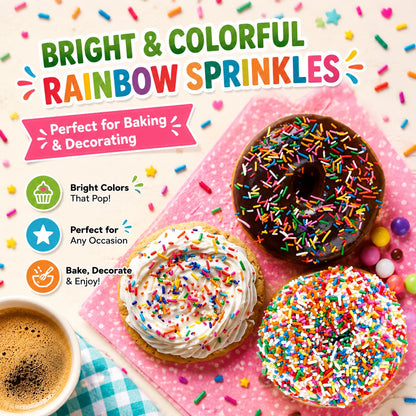 TOSS Rainbow Sprinkles Jimmies, 7 Pounds