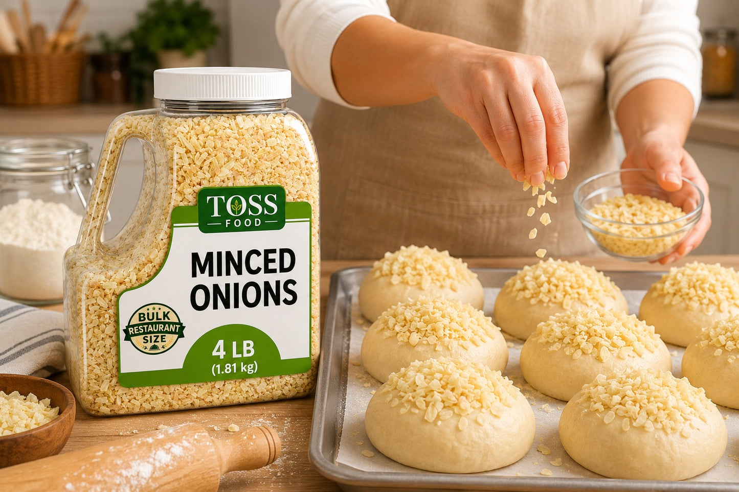 TOSS Minced Onion, Dehydrated, 4 LB